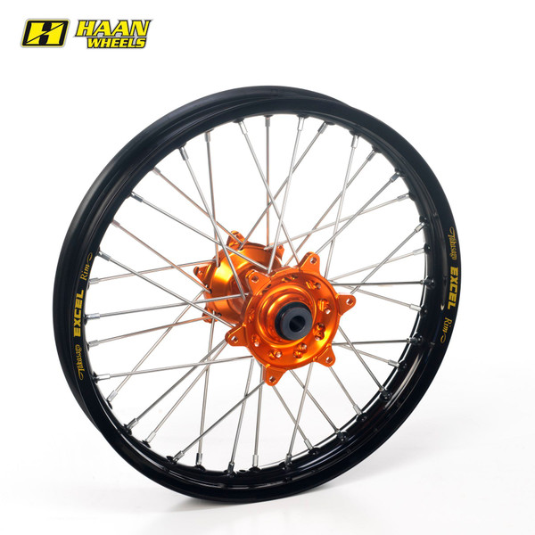 Haan Rear Wheel Black Rim/Orange Hub (14 x 1.60) KTM SX85 21-22 Small Wheel