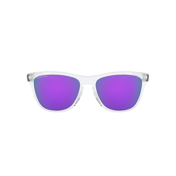 Oakley Frogskins Sunglasses (Polished Clear) Prizm Violet Lens Front