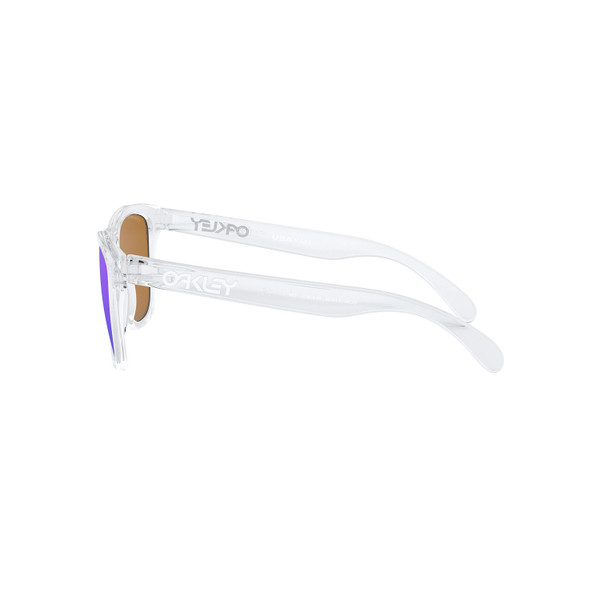 Oakley Frogskins Sunglasses (Polished Clear) Prizm Violet Lens Side Left