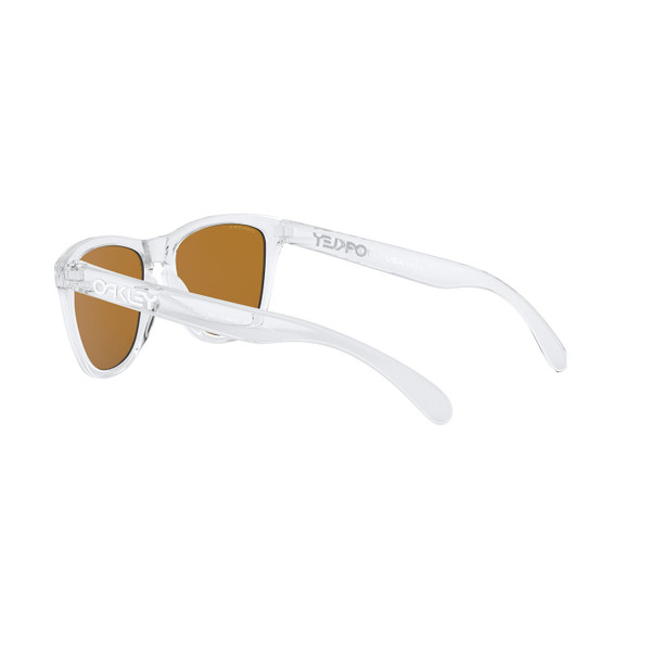 Oakley Frogskins Sunglasses (Polished Clear) Prizm Violet Lens Back Left