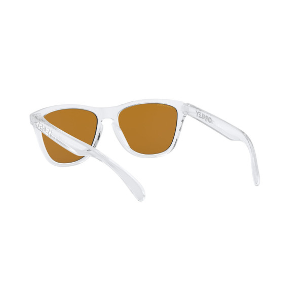 Oakley Frogskins Sunglasses (Polished Clear) Prizm Violet Lens Back Left 2