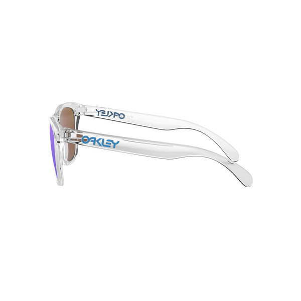 Oakley Frogskins Sunglasses Adult (Clear) Prizm Sapphire Lens Side Left