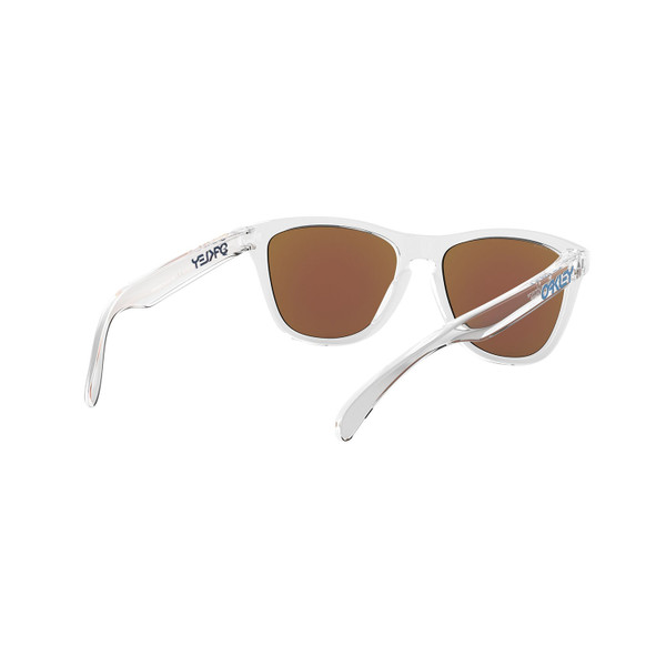 Oakley Frogskins Sunglasses Adult (Clear) Prizm Sapphire Lens Back Left 2