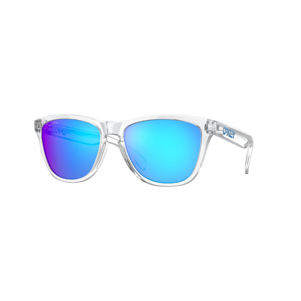 Oakley Frogskins Sunglasses Adult (Clear) Prizm Sapphire Lens Front Left