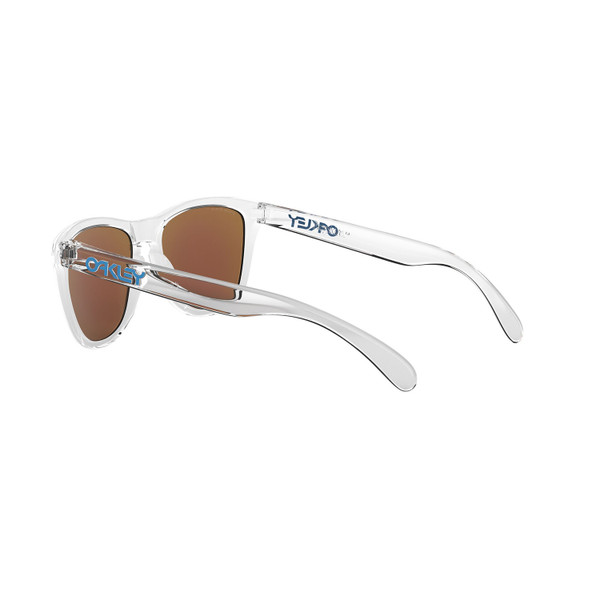 Oakley Frogskins Sunglasses Adult (Clear) Prizm Sapphire Lens Back Left