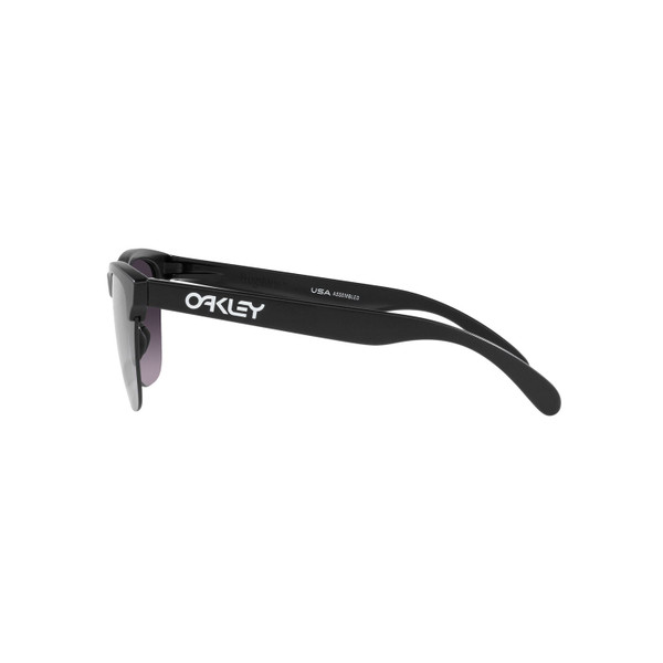 Oakley Frogskins Lite Sunglasses Adult (Matte Black) Prizm Grey Gradient Lens Side Left