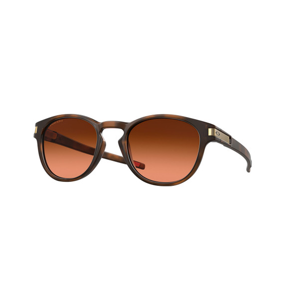 Oakley Latch Sunglasses Adult (Matte Brown Tortoise) Prizm Brown Gradient Lens Front Left