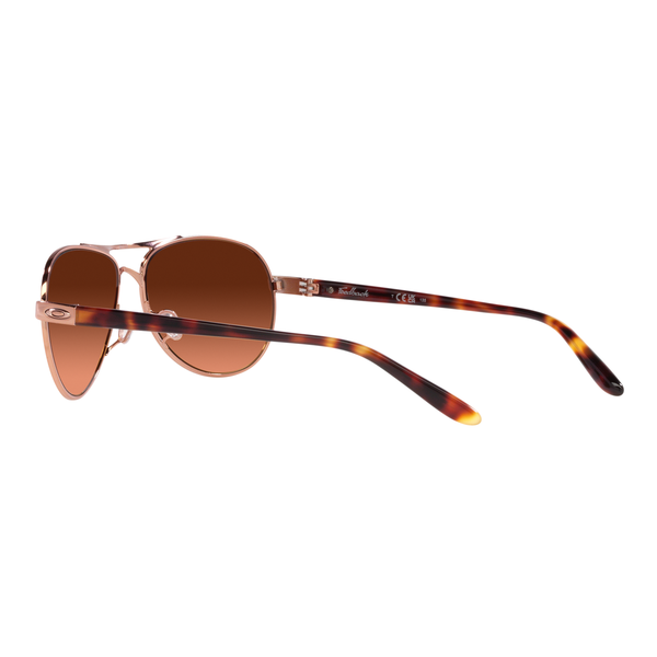 Oakley Feedback Sunglasses Women (Rose Gold) Prizm Brown Gradient Back Left