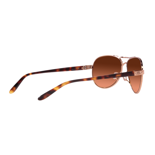 Oakley Feedback Sunglasses Women (Rose Gold) Prizm Brown Gradient Back Right
