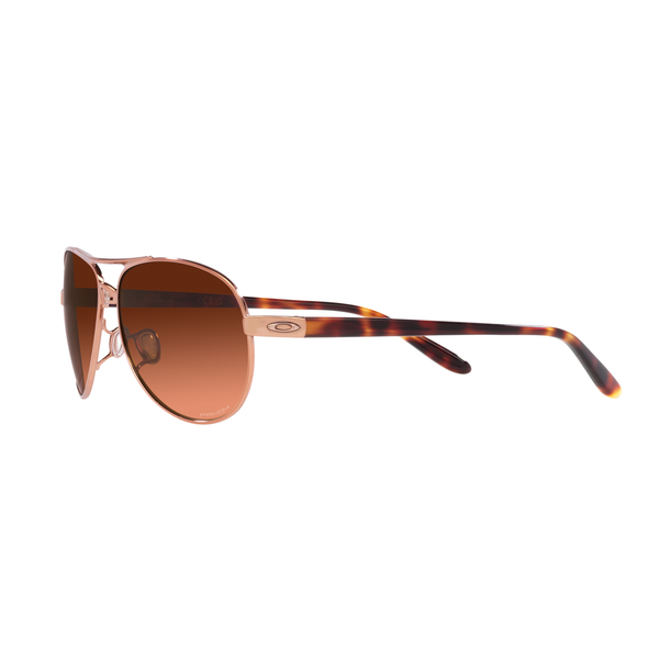 Oakley Feedback Sunglasses Women (Rose Gold) Prizm Brown Gradient Side Left 2