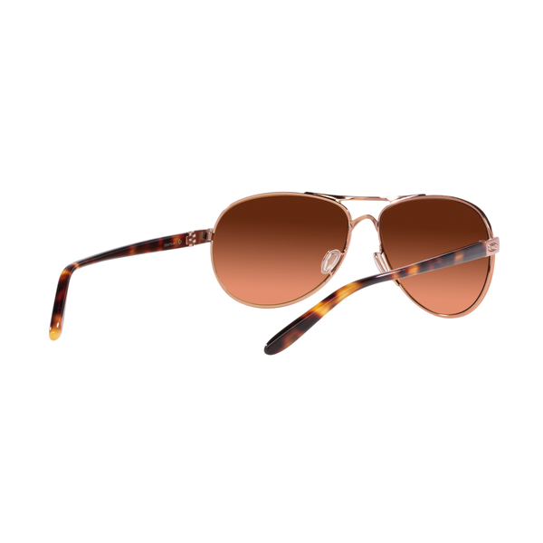 Oakley Feedback Sunglasses Women (Rose Gold) Prizm Brown Gradient Back Right 2