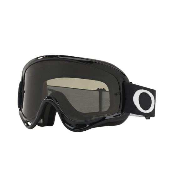 Oakley O Frame Sand MX Goggle Adult (Jet Black) Dark Grey Lens Inc. Clear Lens Front Left