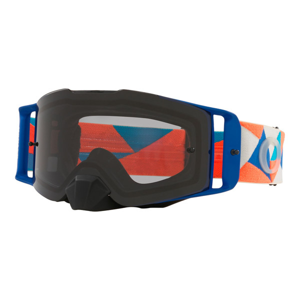 Oakley Front Line MX Goggle (Tri-Orange) Light Grey Lens Front Left