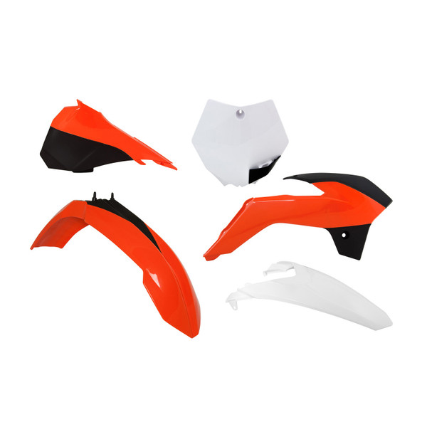 Rtech Plastic Kit (5pc) With Left Air Box Cover (K Orange-White/OEM 16) KTM SX85 13-17