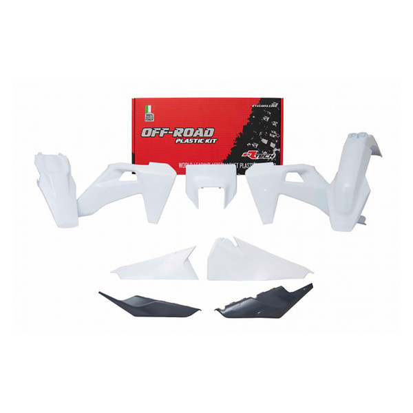 Rtech Plastic Kit (6pc) With Front HL (White/Anc Grey) Husqvarna TE-FE150-501 20-21