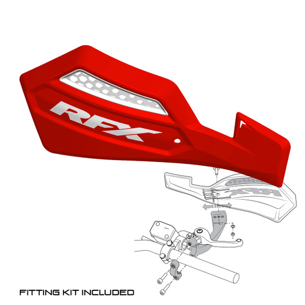 RFX 1 Series Handguard (Red/White) Inc Fitting Kit Diagram 1 RFX 1 Series Handguard (Red/White) Inc Fitting Kit Diagram 1