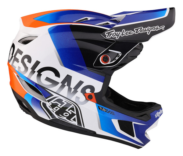Troy Lee Designs D4 Composite Mips Helmet - Qualifier White / Blue