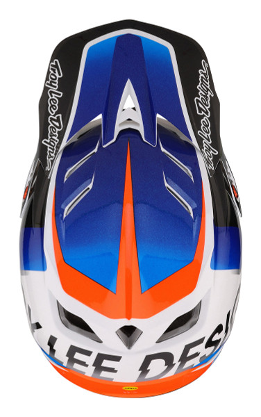 Troy Lee Designs D4 Composite Mips Helmet - Qualifier White / Blue