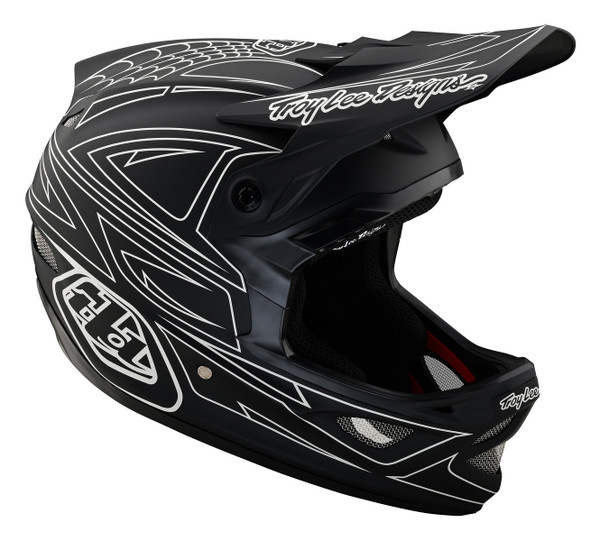 Troy Lee Designs D3 Fiberlite Helmet - Spiderstripe Black