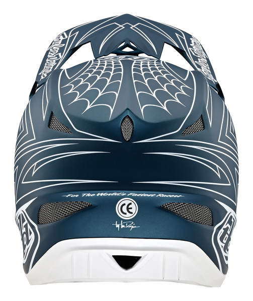 Troy Lee Designs D3 Fiberlite Helmet - Spiderstripe Blue