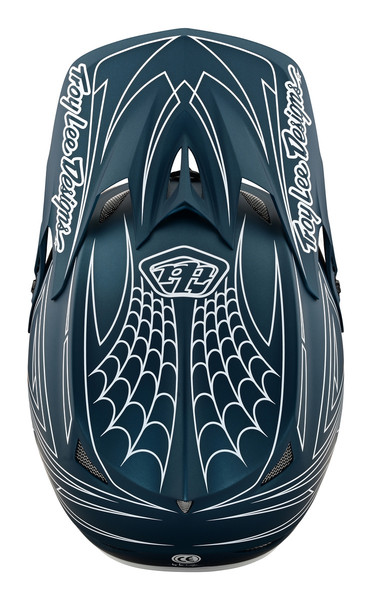 Troy Lee Designs D3 Fiberlite Helmet - Spiderstripe Blue