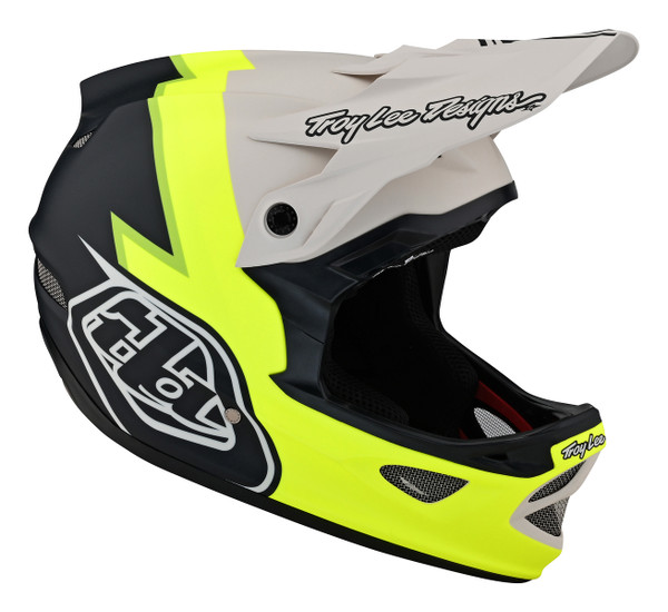Troy Lee Designs D3 Fiberlite Helmet - Volt Flo Yellow