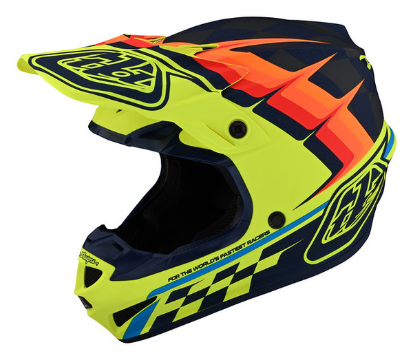 Troy Lee Designs SE4 Polyacrylite Helmet - Warped Yellow