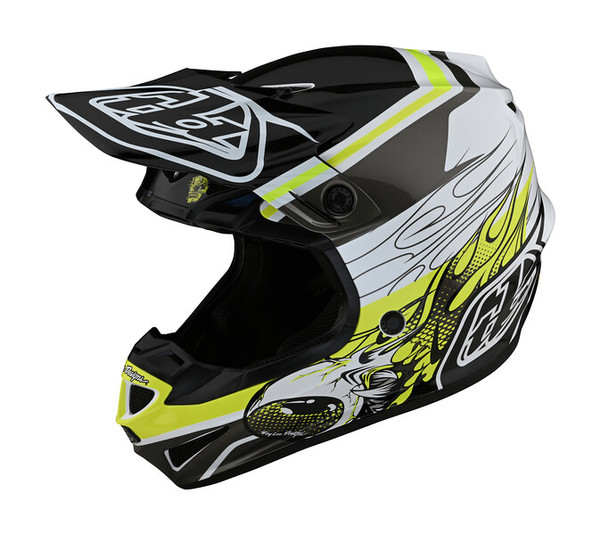 Troy Lee Designs SE4 Polyacrylite Helmet - Skooly Black Yellow