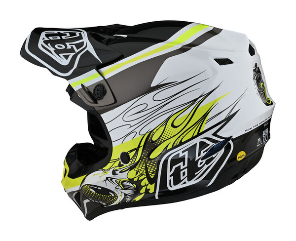 Troy Lee Designs SE4 Polyacrylite Helmet - Skooly Black Yellow