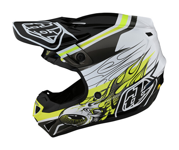 Troy Lee Designs SE4 Polyacrylite Helmet - Skooly Black Yellow