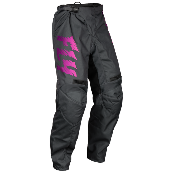 Fly Racing 2024 Youth F-16 Pants (Grey/Charcoal/Pink) Front Right