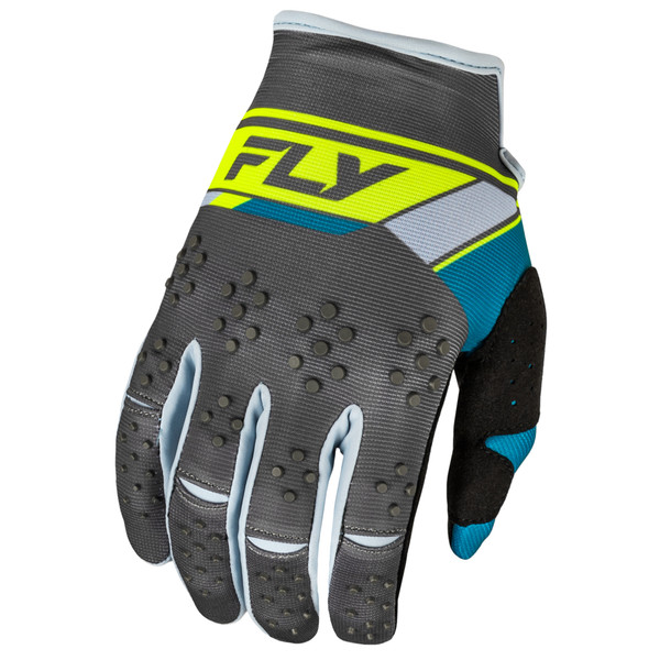 Fly Racing 2024 Youth Kinetic Prix Gloves (Charcoal/Hi-Viz) Back