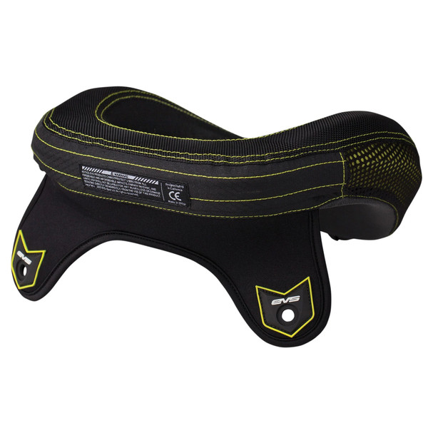 EVS R3 Neck Protector Including Armour Straps Youth (Black/Hi-Viz Yellow) One Size Back