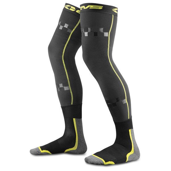 EVS TUG - Fusion Knee Brace Liner/Sock Combo Adult (Black/Hi-Viz Yellow) Side Left