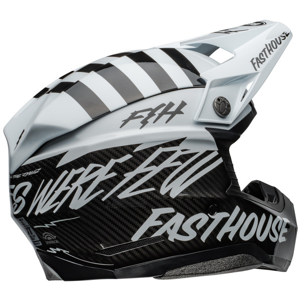 Bell MX 2024 Moto-10 Spherical Mips Adult Helmet (MODSQD Matte Gloss White/Black) Back Right