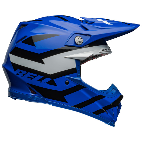 Bell MX 2024 Moto-9S Flex Adult Helmet (Banshee Blue/White) Side Right