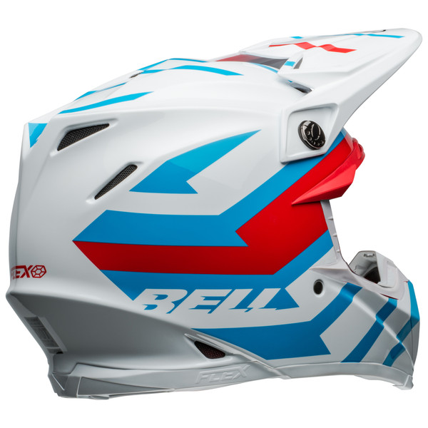 Bell MX 2024 Moto-9S Flex Adult Helmet (Banshee White/Red) Back Right