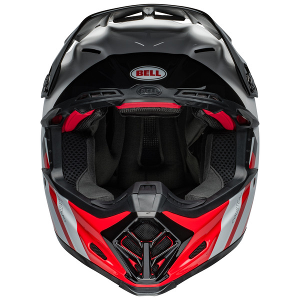 Bell MX 2024 Moto-9S Flex Adult Helmet (Hello Cousteau Stripes White/Red) Front