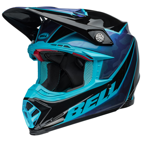 Bell MX 2024 Moto-9S Flex Adult Helmet (Sprite Black/Blue) Front Left