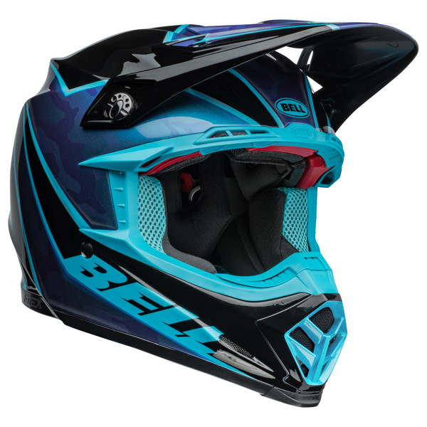 Bell MX 2024 Moto-9S Flex Adult Helmet (Sprite Black/Blue) Front Right