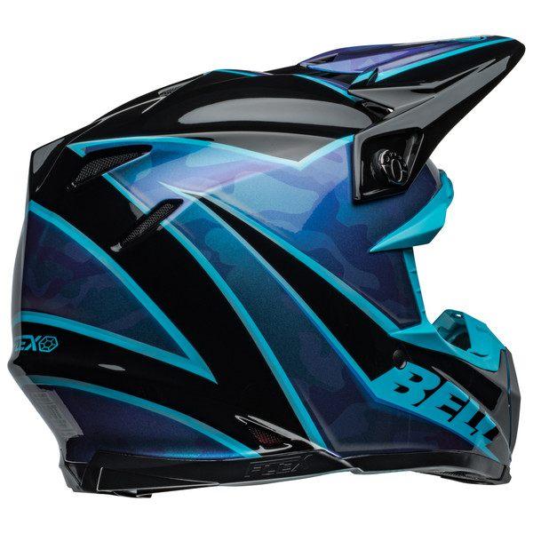 Bell MX 2024 Moto-9S Flex Adult Helmet (Sprite Black/Blue) Back Right