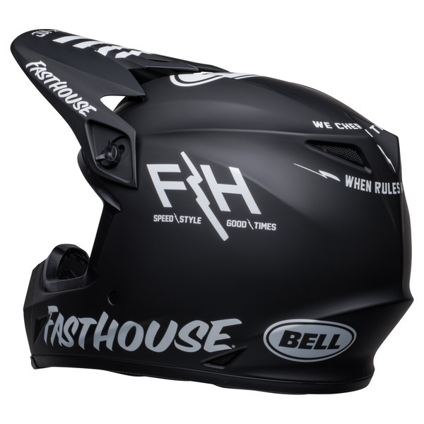 Bell MX 2023 MX-9 Mips Adult Helmet (Fasthouse Prospect Matte Black/White) Back Left