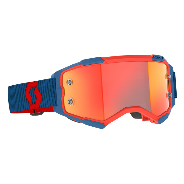 Scott Fury Goggle Dark Blue / Neon Red - Orange Chrome Works + Free Smartfilm