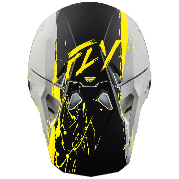 Fly Racing 2025 Formula CP Manic Helmet (Matte Grey/Black/Yellow)