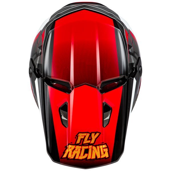 Fly Racing 2025 Youth Kinetic Scorched Helmet (Red/Black/White)