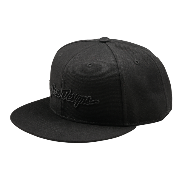 Troy Lee Designs Signature Flat Bill Snapback Cap Black / Black