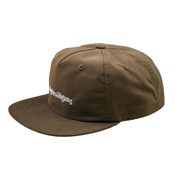 Troy Lee Designs Signature Unstructured Snapback Cap Olive Canvas