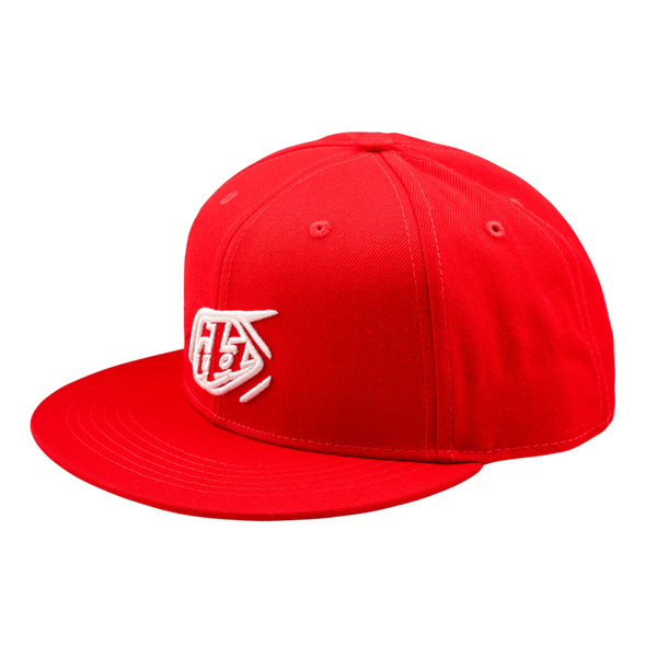 Troy Lee Designs Badge Flat Bill Snapback Cap Team Red