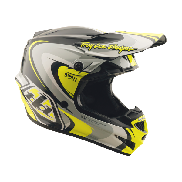 Troy Lee Designs 2025 Fall GP Pro Helmet - Crossover Grey / Flo Yellow