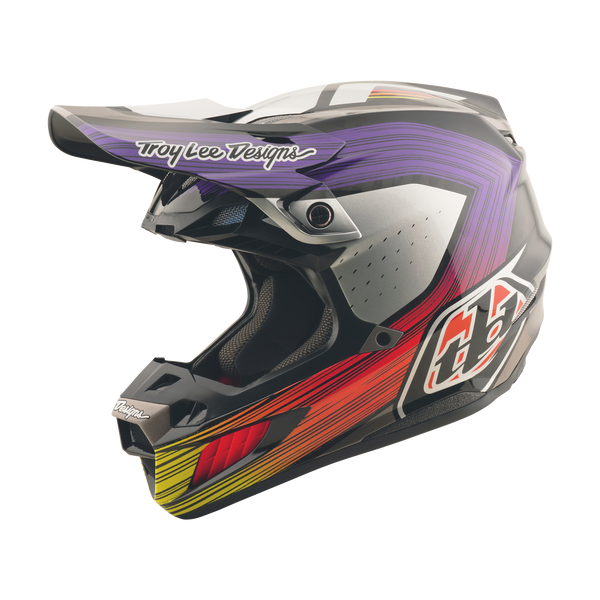 Troy Lee Designs 2025 Fall SE5 Carbon Helmet - Stripes Black / Purple